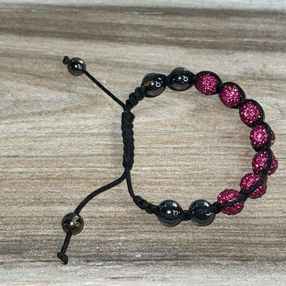 Shamballa Bracelet Women’s Magenta Zircon Balls Adjustable Bohemian Classiccore - Picture 7 of 7